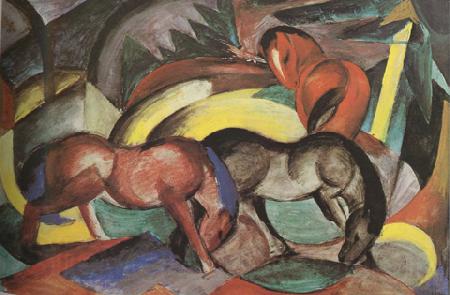 Franz Marc Three Horses (mk34) Norge oil painting art